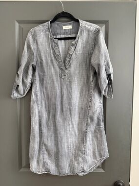 Bella Dahl Washed Gray V-Neck Dress